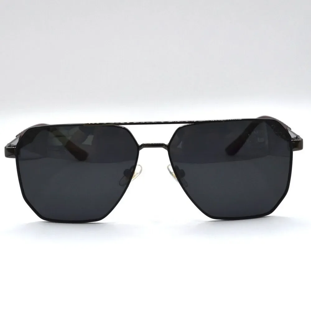 Gucci Men Aviator Sunglasses | Gunmetal/Black | Gray Lens | New | No Tags